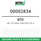 00002834 Mtd Oem Pipe Plug Cub Cadet Hn