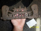 0011010 Unbranded Vintage Look Cast Iron Cowboy Welcome Sign Country Rustic Decor
