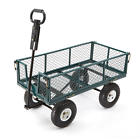 07180002000p Mh-1242-d Gorilla 2-in-1 2 In1 Steel Mesh Garden Utility Cart 800 Lbs.capacity Green Wheelbarrow
