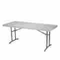 22920 799916385416 Lifetime Height Adjustable Folding Utility Table 6 Feet Almond