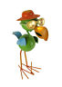 2329960 Gerson Metal Art Flamingo In Hat And Glasses Solar Eyes