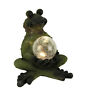 2386520 Gerson Distressed Green Cross Legged Frog With Solar 682550103440