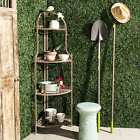 24272756 Safavieh Rustic Corner Patio Shelf Rack Wrought Iron 600154367822