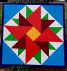 3 36 " Art Folk Country Quilt Handmade 4 Geometric Plywood Wooden Barn "x36