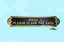 37130 The Renovators Supply 2 Solid Brass Sign Dogs Please Close Gate Plaques 096962419158