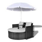 40735 Vidaxl Outdoor Lounge Set Poly Rattan Wicker Black 8718475851349