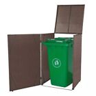 43101 Vidaxl Single Wheelie Bin Shed Poly Rattan Wicker 8718475506645