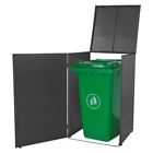43102 Vidaxl Single Wheelie Bin Shed Poly Rattan Wicker 8718475506652