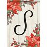 0960697 49118 No Brand Carson Garden Flag Poinsettia Monogram