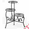 57070259 Zingz Thingz Plant Stand Black Durable Wrought Iron Country Apple Branch 3 Tier Display