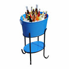 6199 Sunjoyamaro Blue Steel Party Tub Ice Bucket With Shelf Outdoor Camping Rv Pool Barbeque 697111886199