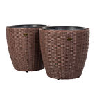 62780 Patio Sense Tondo Wicker Planter Set 690730627808