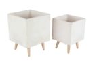 64715 Decmode Contemporary Wooden Planters Set Of 758647464715