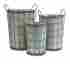 74217-3 Chandler Metal Flower Vases Set Of 3 Galvanized Grid Planters Outdoor Living