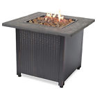 74466 Firepit Outdoor Propane Fire Pit Bowl Push Start With Rocks