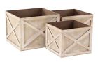 7586470 77939 Decmode Faded Brown Planters Box Wooden Square Cube 758647779390