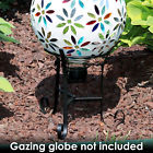 819271025588 Sunnydaze Black Steel Traditional Style Outdoor Gazing Ball