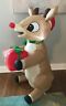 89206 Rudolph The Red Nosed Reindeer Christmas Inflatable Holding Gift