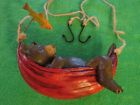 95281 Box 5 Day Dreamers Brown Bear In Red Hammock Patio Decor