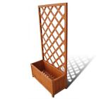 97578 Vidaxl Garden Planter Box With Trellis Solid Wood 743406497578