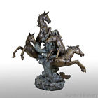 A4330 Signature Statuary Impressive Bronze Fountain Of Galloping Seahorses 611138514194