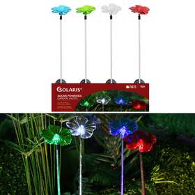 Qlp680abb Alpine Petal With Fiber Optic Solar Garden Stake Plastic Assorted Co