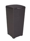 B00z04wrbg Keter Waste Basket Wicker Decorative Trash Bin With Liner Gal