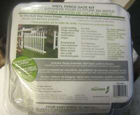 Barrette 040933129546 1 New Vinyl Fence Single Gate Kit Hinge Assembly Latch Rail Caps Screws