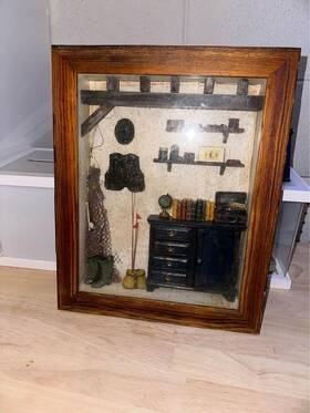 Blue Fish 45566778889 Vintage Detailed Fishing Shadow Box