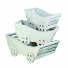 Bm165021 Benzara Set Of Contemporary White Wooden Planters 192551103412