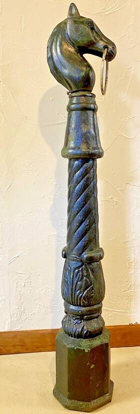 Tkb-tj-1450-k Cast And Bloom Antique Victorian Iron Horse-head Hitching Post 1860 1880
