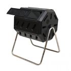 Compost Tumbler 2 Chamber 37 Gallon Recycle Kitchen Yard Waste Faster 733281502115