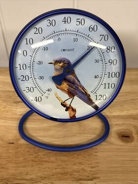 Ccbt6 Conant Decor I Small Dial Thermometer Eastern Bluebird Tabletop