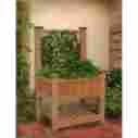 D447601 Dekor44 Raised Garden Bed With Trellis Planter Flower Box Vegetable Cedar Look Vinyl 36 612627304678