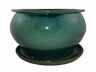 Db10021-08j Trendspot Teal Green Aqua Blue Ceramic Planter With Drainage Hole
