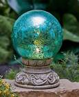 Dhc4jizbjt General Turquoise Solar Light Gazing Ball Garden Yard Lawn Art