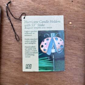 Figi Graphics Inc. Ca-gnd-106 Ladybug Ornamental Garden Display Hurricane Candle Holder With Shade And Stake