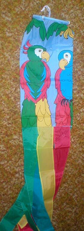 Gayla Industries Inc. 30556 Parrot Windsock 60 Inch Long Nylon Vintage Sold As Is