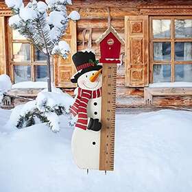 Glitzhome 941327142735 39.49 Inch H Christmas Snowman Yard Stake With Gauge Hanging Wa