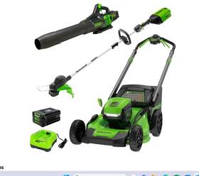 Greenworks 1345202 - 80v 21 Inch Lawn Mower 13 String Trimmer And 730 Leaf Blower Combo