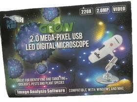 Grow 1 816731012560 2.0 Mega Pixal Usb Gro Led Digital Microscope