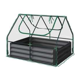 Home-complete 196593910298 Greenhouse 4ft X 3ft With Raised Garden Bed Zippered Roll-up Window Vents