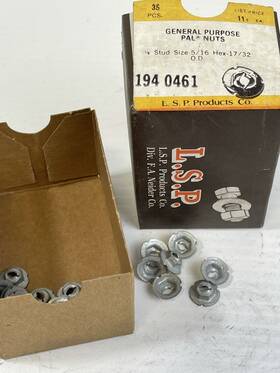 L.s.p. 194-0461 L.s.p. General Purpose Pal Nuts 1/8 Stud Size 5/16 Hex 17/32 Lot Of 35