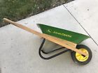 Lp68157 John Deere Ertl Green Steel Childrens Wheel Barrow Rare Wood