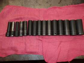 Mac Tools 10mm-24mm Used Metric Socket Set 1/2 Inch Drive Deep Q2