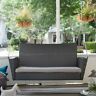 Mcswps169791 Fast Furnishings Dark Brown Resin Wicker Porch Swing With Khaki