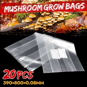 Guu5573199 Meco 20x Pvc Fungus Spawn Grow Bag Substrate High Temp Pre Sealable Planting Bags New