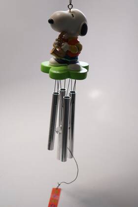 New Creative 033171480050 Peanuts Snoopy Music Saxophone Mini Solid Bars Wind Chime Cartoon Vtg