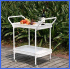 Ori002-b Outdoor Resin Wicker Serving Cart By Jeco White 400009744033