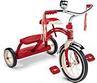 Radio Flyer Tricycle Adjustable Seat Dual Rear Step Bell Trike Red Ride Kids Fun 658108613655